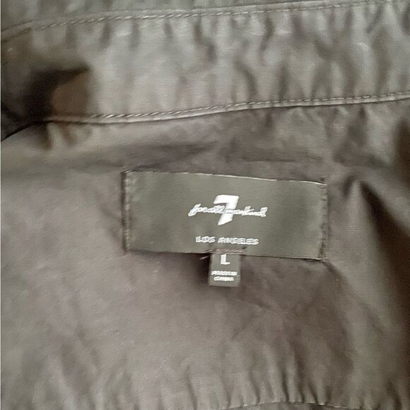 7 for all mankind Men's black long sleeve shirt size Large 100% cotton - Picture 3 of 9